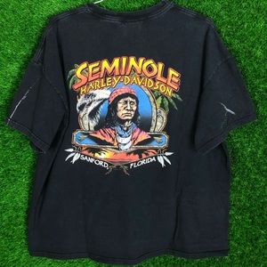 HD Harley Davidson Seminole Tribe Biker Motorcycle Sanford Florida Tee Shirt